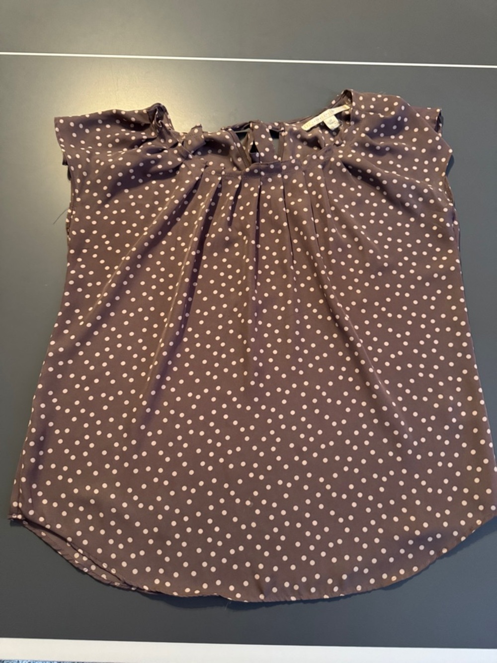 LC Lauren Conrad Brown Polka Dot Blouse